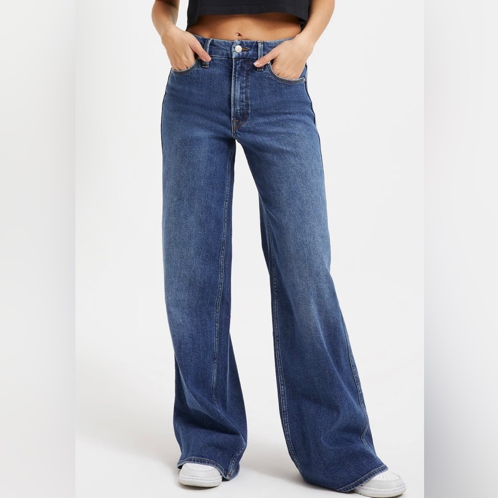 Good American Blue Flare & Wide Leg Jeans